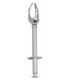 Manufacturer 4150 Pince à sucre 3 griffes, guillochée, chromée. Longueur totale : 12 cm.