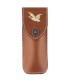 Max Capdebarthes 46812 Etui RANDONNEUR, cuir fauve, port horiz/verti motif bécasse, pour couteaux forts jusqu'à 12 cm de manche.