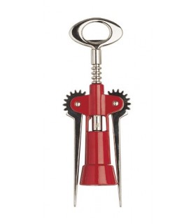 Ghidini 45.20 Tire-bouchon, 2 leviers « TAVERNELLO » rouge, en coffret cadeau