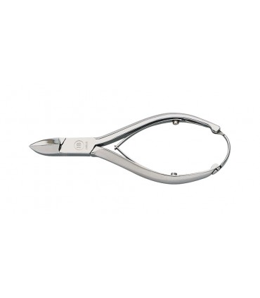 Hb 4510.13 Pince ongle  américaine 13 cm, acier français inox, mors concaves, double ressort et fermoir automatique