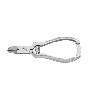 Hb 4516 Pince Pince à ongles sécateur 14 cm, acier français inox, mors concaves, ressort comtois et fermoir automatique.
