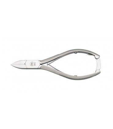 Hb 4518 Pince à ongles incarnés 15 cm, acier français inox, mors droits, branches quadrillées, double ressort & fermoir auto.