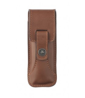 Max Capdebarthes 47813 Etui « RANDONNEUR PRESTIGE », cuir « Pérou », port horiz/ vertil  couteaux forts de 12/13 cm de manche.