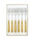 Nontron 87601 Coffret 6 fourchettes table NONTRON, acier inox T12, 20 cm, manche rond en buis pyrogravé.