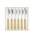 Nontron 87602 Coffret 6 cuillers table NONTRON, acier inox T12, 20 cm, manche rond en buis pyrogravé