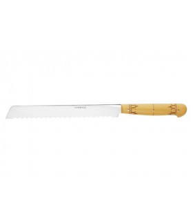 Nontron 87608 Couteau à pain NONTRON, lame 19 cm acier inox T12, manche en buis pyrogravé.