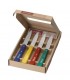 Opinel  946.p Coffret 4 couteaux office inox, manche charme lasuré coloris panachés