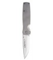 Marttiini  960110 Couteau Folding handy,  lame acier 420 à cran intérieur et à bouton, manche 11 cm aluminium anodisé gris