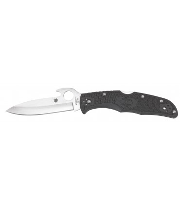 Spyderco c10pgyw Couteau Endura Wave, lame acier VG-10, profil sabre, manche 12,5 cm nylon/fibre de verre noir