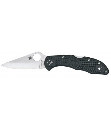 Spyderco c11pbk Couteau Delica, ame semi-dentée acier VG-10 à cran, profil sabre, manche 12,5 cm nylon/fibre de verre
