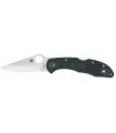 Spyderco c11pbk Couteau Delica, ame semi-dentée acier VG-10 à cran, profil sabre, manche 12,5 cm nylon/fibre de verre