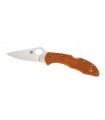 Spyderco c11fpor Couteau Delica,lame acier VG-10 à cran, profil plat, manche 11 cm nylon/fibre de verre orange,