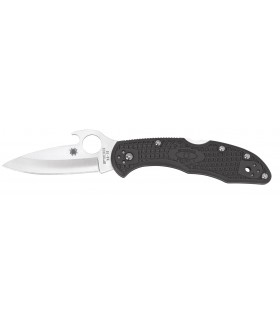 Spyderco c11pgyw Couteau Delica Wave, lame acier VG-10  profil sabre, manche 11 cm nylon/fibre de verre noir