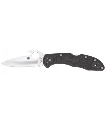 Spyderco c11pgyw Couteau Delica Wave, lame acier VG-10  profil sabre, manche 11 cm nylon/fibre de verre noir