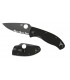 Spyderco c122gbbkps Couteau Tenacious, lame noire semi-dentée acier 8Cr13MoV, profil plat, manche 11 cm G10 noir