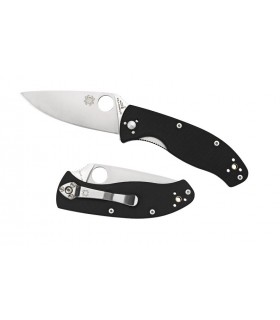 Spyderco c122gp Couteau Tenacious, lame acier 8Cr13MoV à cran intérieur, profil plat, manche 11 cm G10 noir