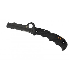 Spyderco c79psbbk Couteau Assist I, lame noire 3/4 dentée acier VG-10  COBRA HOOD manche 12,5 cm nylon/fibre de verre noir,