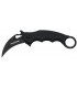 Fox Production fx.599 Couteau Karambit, lame Hawkbill noire acier N690Co à trou, manche 10 cm (12 cm avec anneau) G10 noir