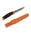 Morakniv 11824 Poignard, lame 10,5 cm inox, manche gomme noir/orange, étui rigide orange.