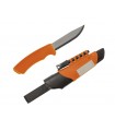 Morakniv 12051 Poignard Bushcraft orange, lame 11 cm inox, manche gomme orange,