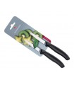 Victorinox 6.7633.b Carte de 2 couteaux office, lame crantée 8 cm inox, pointe milieu, manche polypropylène noir.