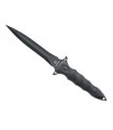 Fox Production fx.507 Dague Modras, lame 17 cm acier N690Co revêtement Idroglider noir ( épaisseur 6 mm), manche G10 noir