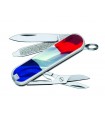 Victorinox 0.6223.fr Couteau Classic, lame acier inox, manche  58 mm Acrylique Drapeau Français
