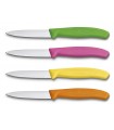 Victorinox 6.7699 Boite de 20 Couteaux Office, lame acier inox 8 cm, manche  Acrylique Vert, rose, jaune et Orange