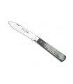 Au Sabot 260900 Couteau Le pradel 42499,  lame de 7,5 cm en acier xc 75, manche de 9,5 cm Corne Gris