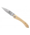 Cdozorme 4929.bb couteau Capucin, lame acier X50CrMoV15 à onglet traversant sans cran, manche 12,5 cm buis