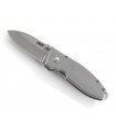 Crkt 2490.cr Couteau Squid, lame acier 8Cr13MoV à cran intérieur et à bouton double, manche 8,5 cm acier inox