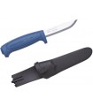 Morakniv 12241 Poignard Basic 546, lame 9 cm inox avec dos brut, manche gomme bleu insert nylon bleu