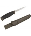 Morakniv 12210 Poignard Companion heavy duty mg ,  lame 10,5 cm acier carbone, manche gomme noir, étui rigide vert kaki.