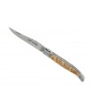 Le Fidèle 2841 Couteau Laguiole, lame acier 12C27 dos guilloché, manche 12 cm bouleau contrecollé sur plaquettes ébène