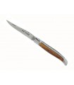 Le Fidèle 2844 Couteau Laguiole, lame acier 12C27 dos guilloché, manche 12 cm pistachier contrecollé sur plaquettes ébène