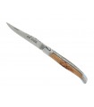 Le Fidèle 2847 Couteau Laguiole,  lame acier 12C27 dos guilloché, manche 12 cm genévrier contrecollé sur plaquettes ébène