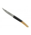 Le Thiers 5873 Couteau par GOYON-CHAZEAU, lame mate acier 12C27, plein manche 12 cm ébène/buis.