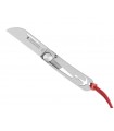 Cdozorme 4953 couteau Liner Pradel par Claude DOZORME, lame pied de mouton acier X50CrMoV15, manche 11 cm inox, avec cordon.