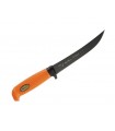 Marttiini 935024 Poignard, lame 15 cm inox (recouverte de Martef), manche gomme orange, étui cuir.