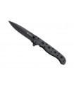 Crkt 1601kz.cr Couteau M16Z, lame acier 8Cr14MoV revêt. noir anti-corro. avec  flipper, man. à trous 10 cm nylon/fibre de verre