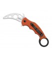 Fox Production fx.599tk Couteau Karambit, lame Hawkbill à trous acier 420, manche 10 cm (12 cm avec anneau) G10 orange