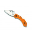 Spyderco c28por2 Couteau Criket, lame acier VG-10 à cran, profil plat, manche 8 cm nylon/fibre de verre orange