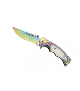 Herbertz 567312 Couteau  12. cm Acier inox relief/acier inox lisse Finition arc-en-ciel