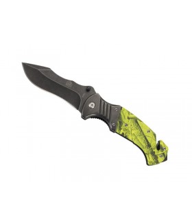 Puma Tec 304812 Couteau,  lame acier 3Cr13MoV à cran intérieur et à bouton double, manche 12 cm inox et plaquettes ABS