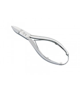 Hb 4509 Pince a ongles  incarnés 14 cm, acier français inox, mors droits, double ressort et fermoir automatique.