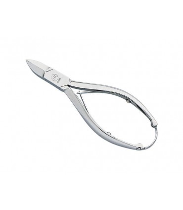Hb 4509 Pince a ongles  incarnés 14 cm, acier français inox, mors droits, double ressort et fermoir automatique.