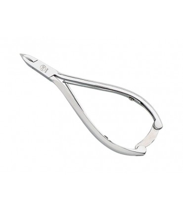 Hb 4508 Pince à envies 12 cm, acier français inox, mors 3 mm, double ressort et fermoir automatique.