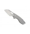 Crkt 5311.cr Couteau Pilar, lame à trou acier 8Cr13MoV satiné à cran intérieur, manche 9 cm acier inox