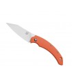 Fox Production fx.518o Couteau BB Gragotac, lame acier N690Co sans cran avec lentille, manche 11 cm FRN orange