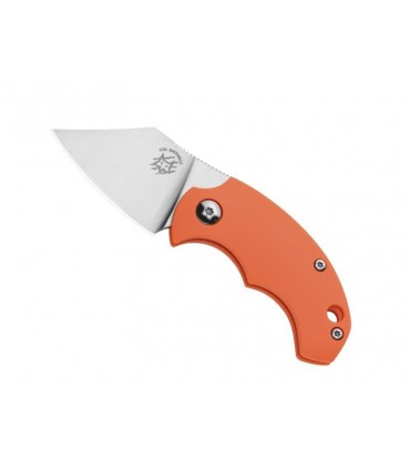 Fox Production fx.519o Couteau BB Gragotac, lame acier N690Co sans cran avec lentille, manche 6,5 cm FRN orange